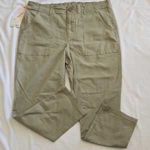 NWT Knox Rose Women's Olive Pants Size XL 38 High Rise Straight Leg